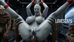 Alien Girl tries anal for the first time and instantly regrets it