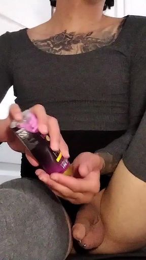 Transgender Alex Fucks Her Dildo