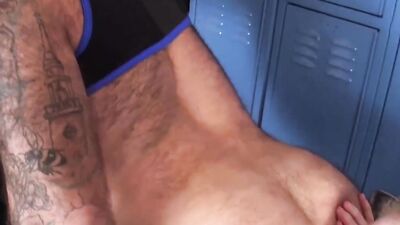 Rusty McMann and his bud are fucking in the locker room