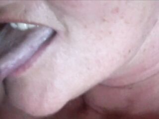 Cumming Into Granny's Throat Closeup
