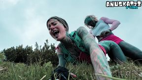 Tattooed Girl Fuck Passionate Outdoor Hiking and Cumshot