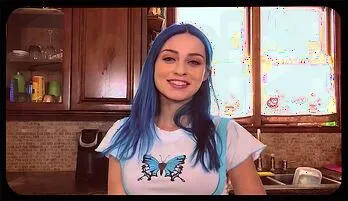 Blue-Haired Teen Jewelz Blu Gets Wild in Kitchen POV