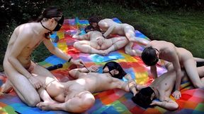 Sinea gets frog-tied in the woods, teased with a pinwheel, and fucked into multiple screaming orgasms by Roman!