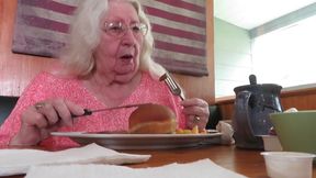 Step mom and I eating