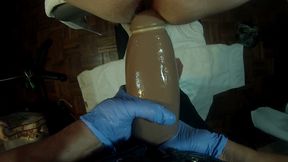 SUBMISSIVE HUSBAND-She instructs her cuckold to take it to the balls!