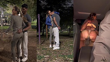 Personal Pauzudo da treino para casada muito safada e fode a safada na frente do marido corno. Personal pauzudo, deu o treino para a safada colocou para mamar e fudeu a gostosa no carro com o cornUber