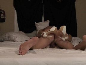 Blonde Gets Slapped by Big Balls During Footjob