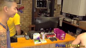 Freshly bleached Asian twink Nolan Knox seduces the camp owner Danny Wilcoxx