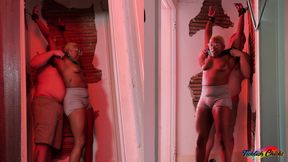 TICKLISH CHICKS - Flexible Ebony Babe Peach Fuzz Climbs the Wall While Being Tickled