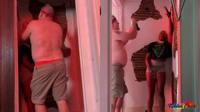 TICKLISH CHICKS - Flexible Ebony Babe Peach Fuzz Climbs the Wall While Being Tickled