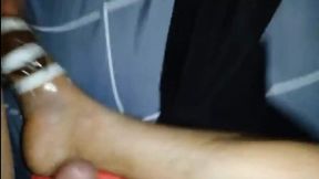 Boost boyfriend&#039;s dick until squirting and crot inside
