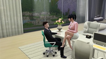 Secretária Mia tem caso com chefe na empresa. The Sims 4