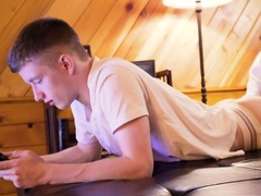 Handsome dude licks and barebacks the ass of his gay stepson