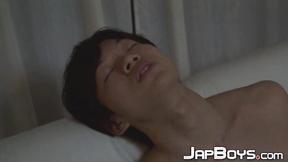 ”Japanese guy shoots his load after receiving a blowjob”