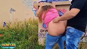Fucking a whore with a huge ass in an abandoned place