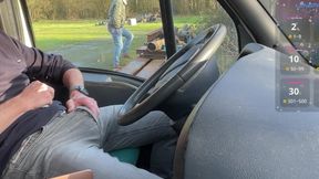 Just waiting in my truck, then he walked up
