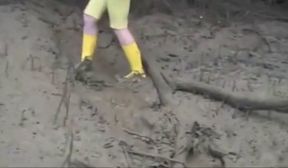 Girl in mud