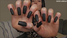 Fresh Long Black Matte Nails Keep You in Line