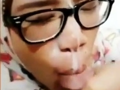 SandpDecent - Tudung Virgin Uni Student Nerd Cum on Face