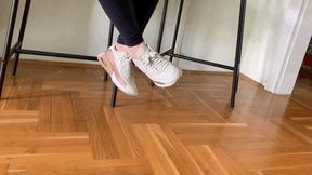 SWOLLEN AND SORE FEET IN A BAR SWEATY SNEAKERS - MP4 HD