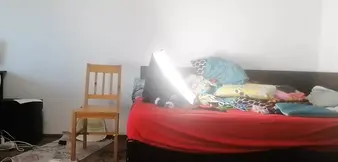 Amateur wife vacuuming in the bedroom. Sexy naked wife preparing food in the kitchen.