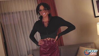 Deja's Solo Reveal: Curly-Haired Brunette Trans Girl Teases in High Heels