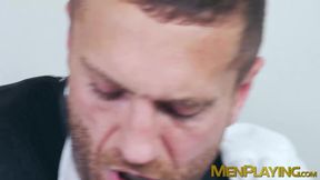 Suited Emir Boscatto offered his tight ass to got rammed hard by Sir Peter