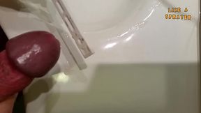 Handjob and cumshot on a covid-19 test, big load from a big cock