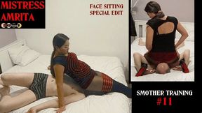 MISTRESS AMRITA MAKES FACE SITTING and order her slave to cum while being smothered (HD)