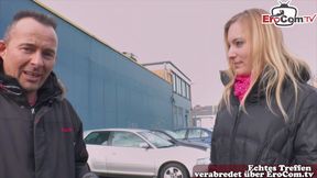 German blonde approached on the street and fucked in the ass