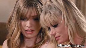 Giselle Palmer and Serene Siren get naughty as stepdaughters scissor each other