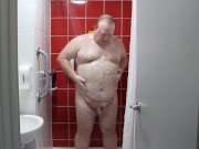 Daddy Bear Showering In Hotel