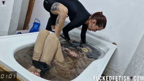 HD NEW Helen Star bathtub scuba submissive humiliation medellin mafia Yessica Bunny 837