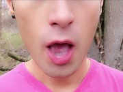 Twink found 6 used condoms by 4 straight friends - cum eat then put in ass