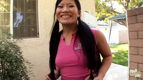 Morning she shaved her smooth Asian pussy&#x1F32E;&#xFE0F; for thrilling interracial intimacy
