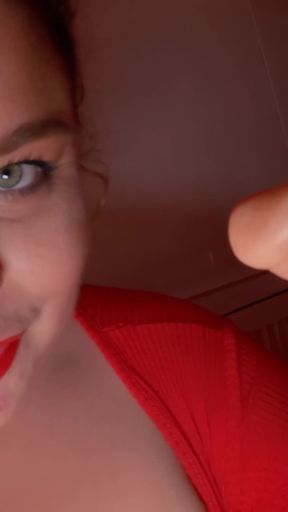 MILF with Huge Tits Fucks Ans Stretching Her Big Ass on a Dildo in the Bathroom