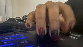 nail fetish - Hand & Nail Fetish: Keyboard Symphony, finger nail tapping, femdom, finger fetish 1080 smaller