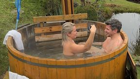 Busty Blonde Nikki Dream and Her Fiancé Film Their Love Marathon in an Outdoor Jacuzzi