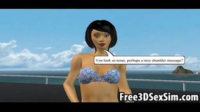 Foxy 3D Cartoon Hottie Sucks Dick & Fucks Hard On A Boat