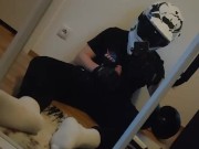 Mx teen jerks off in gear