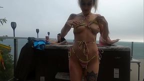 Babes having fun in hot tub