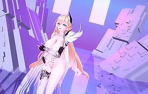 Durandal Honkai Impact 3rd Nude Dancing Hentai Thumbs Up Blonde Girl Big Boobs MMD 3D