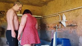 I fucked a village whore right in the barn where she was doing laundry