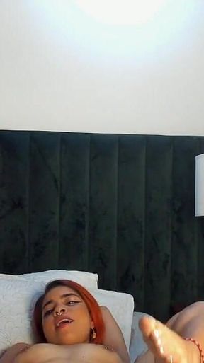Red Haired Petite Girl Masturbates on Camera