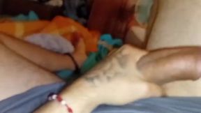 Latino monster dick ruined by filthy talk while he strokes his giant cock