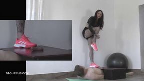Mistress Cleo's long stomping for the slave's ruined orgasm Socks picture in a picture wmv