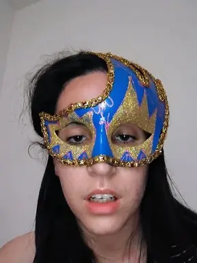 Masked girl dances and jerks off to camera