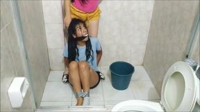 Degrading Her Stepsister: Tape Bound, Wet Sock Gagged and Seriously Humiliated!