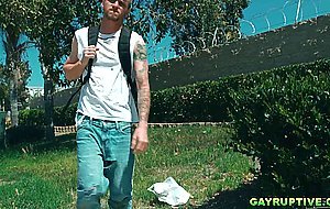 Romeo leads Ryan to eat and suck his cock