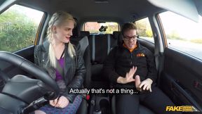 Fake Driver's Test - Caught Him Wearing a Fake Cock&#x1F32D; &mdash;  Spilled Precum on Her Pants